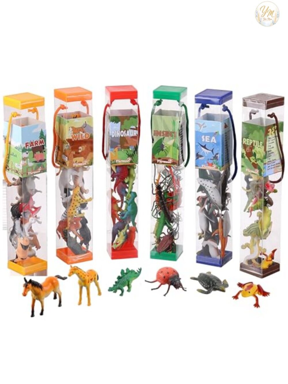 72PCS Realistic Mini Animal Figures Educational Playset 6 Themed